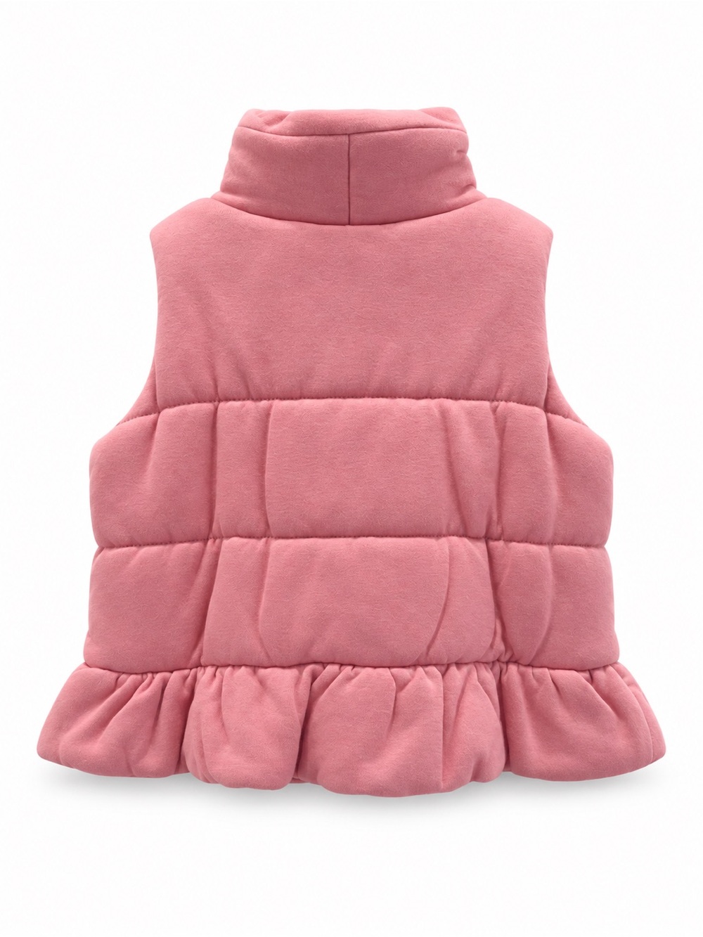 GAP Pink Quilted Ruffle Puffer Vest - Picture 2 of 2